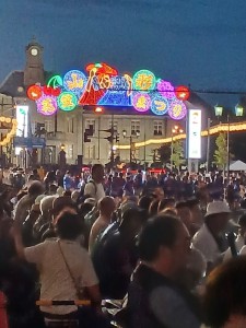 2025年8月5日花笠祭り初日のラストの執着地点、大盛り上がり